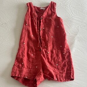 Little Lies Red Button-Up Romper